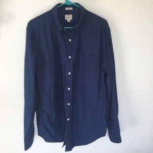 J crew OCBD navy blue classic large
